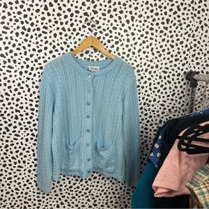 Vintage Anthony Richard’s 80s blue knitted cottage core cardigan
